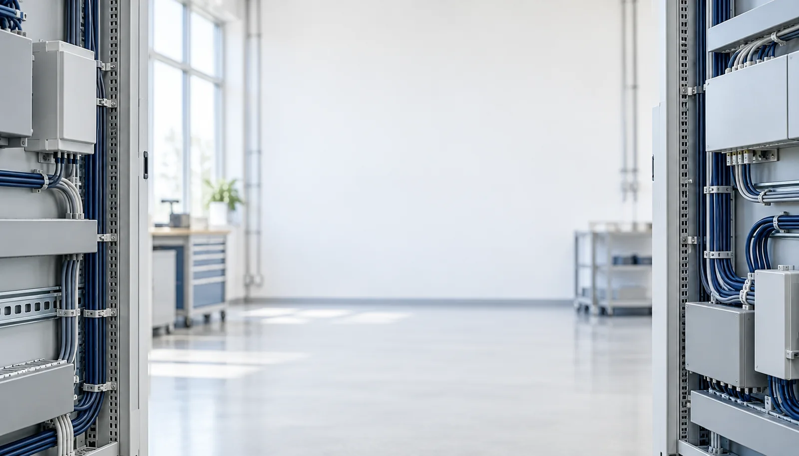 Illustrative light control cabinets with unbranded electrical components